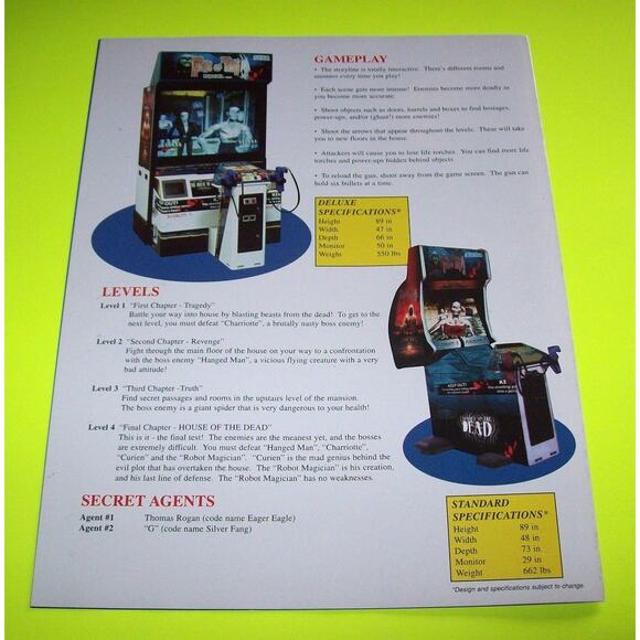 House Of The Dead Arcade Flyer Fold-out Original 1996 Horror Art - Picture 3 of 3